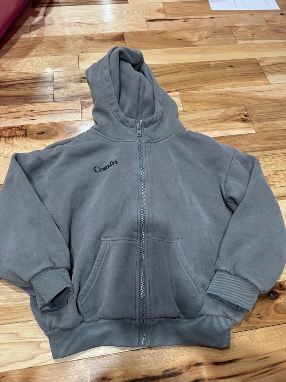 Comfort Fit Kids Full-Zip Hooded Sweatshirt - Gray